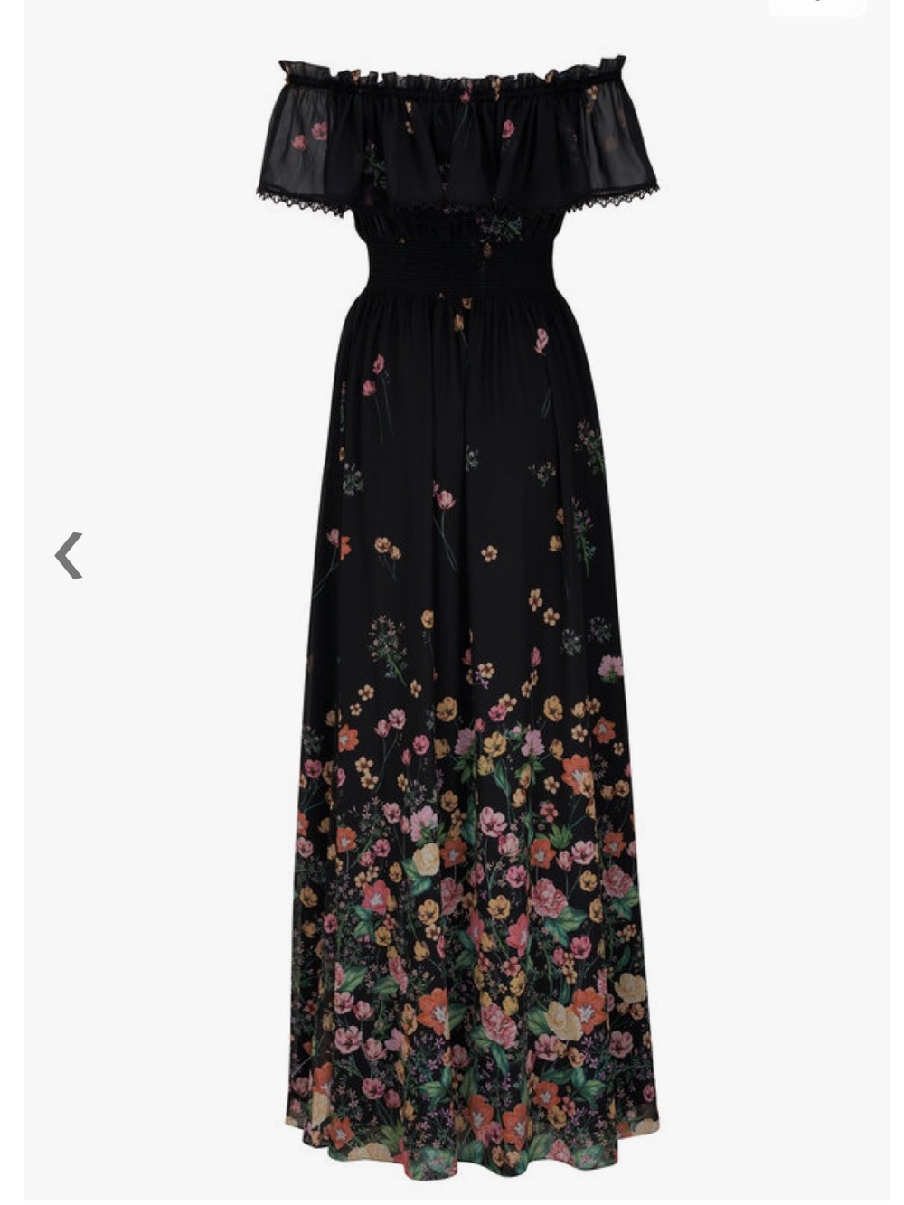 Sachin & Babi Black Floral Nikki Dress Dark Garden Maxi Off Shoulder Size 10 - Picture 3 of 12